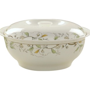 晟普 骨瓷餐具9英寸品锅骨质瓷陶瓷大汤锅汤盆带盖大汤碗汤煲家用