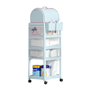 也雅小推车置物架婴儿用品宝宝喂养台卧室月子神器宝宝抽屉收纳柜
