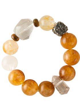 INSHLAND原创白水晶黄胶花手串