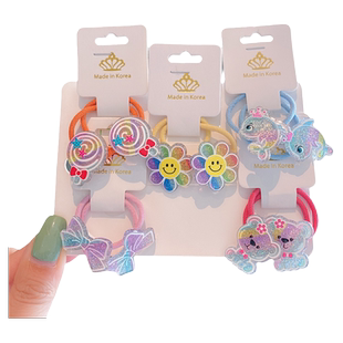 儿童卡通可爱发圈头饰女童宝宝扎小揪揪皮筋糖果不伤发弹性好头绳