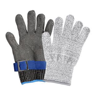 五指防割手套5级防割伤厨房杀鱼钢丝手套劳保手套子防刺干活防切