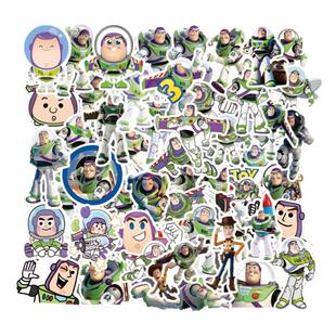 50张buzz巴斯光年宇航员趣味贴纸diy手机电脑笔记本充电宝儿童行李箱水杯ipad桌面冰箱自行车文具防水贴画