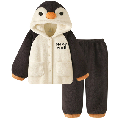 情侣睡衣冬季加厚珊瑚绒可爱套装