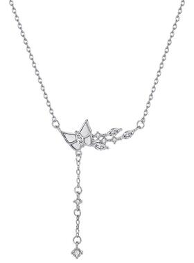 S925纯银白贝蝴蝶项链