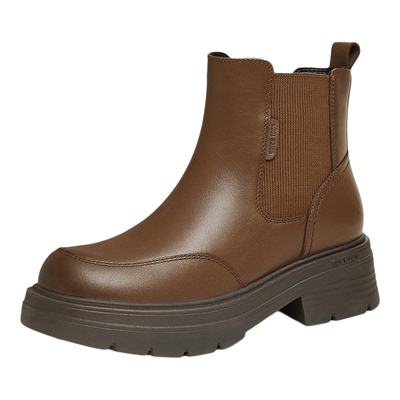 【33码】Bata冬通勤粗跟短筒靴女