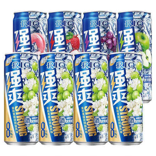 RIO锐澳预调鸡尾酒强爽8度330ml*8罐低度气泡酒果酒伏特加不信邪