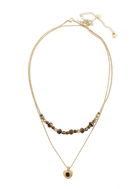 钛钢红色爱心吊坠项链