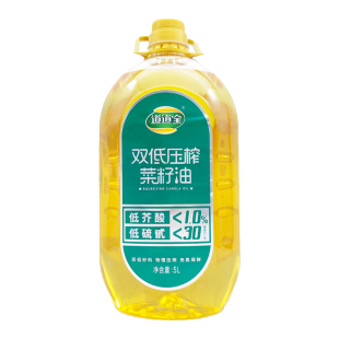 道道全双低压榨菜籽油5L家用低芥酸非转基因物理压榨清香冲氮保鲜
