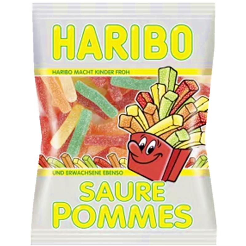 现货立发Haribo哈瑞宝酸薯条水果酸趣软糖橡皮糖德国儿童零食包邮