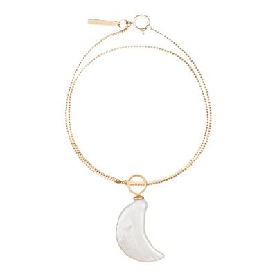 PEARLONA性别流动巴洛克珍珠月亮吊坠项链简约东方青苍王鹤棣同款