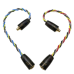 镀银MMCX延长转接耳机线垂直母座转挂耳膨胀式公插海洋之心单晶铜