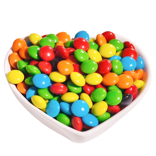 七彩夹心脆皮巧克力豆儿童糖果小零食独立小包装(代可可脂)