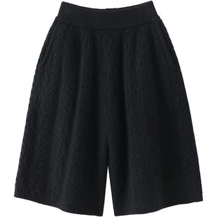 爱不释手！羊绒短裤女五分裤纯羊绒针织休闲短裤子女外穿秋冬加厚