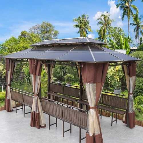 户外凉亭庭院别墅花园遮阳棚雨棚铝合金中式室外楼顶露台休闲亭子