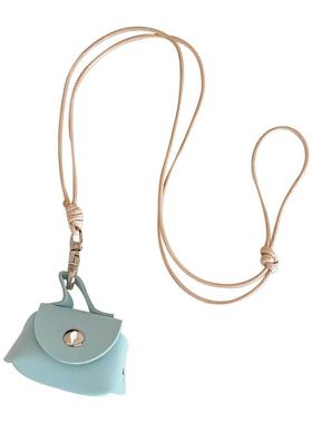 多巴胺彩色pu皮质零钱包项链