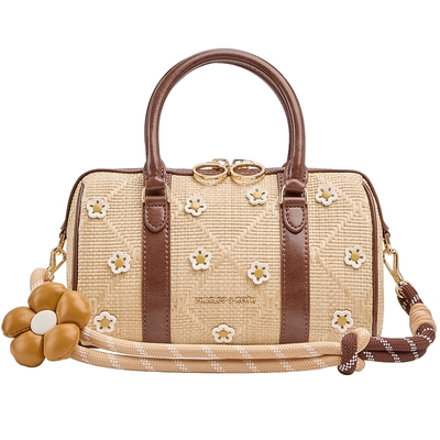 花朵草编波士顿包CHARLES&KEITH