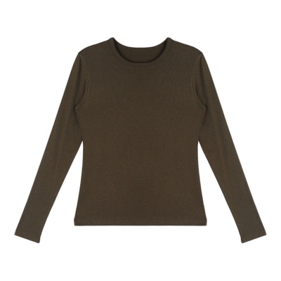 羊绒半高领长袖针织衫打底上衣