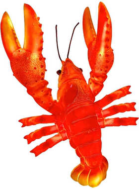 仿真发光卡通小龙虾玻璃钢雕塑