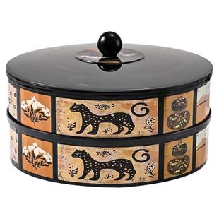 旋转密封干果盘轻奢高档客厅家用茶几坚果瓜子水果盘糖果盒收纳盒