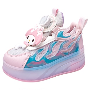 女童暴走鞋儿童运动带轮溜冰鞋发光女孩公主四轮可拆卸学生滑轮鞋