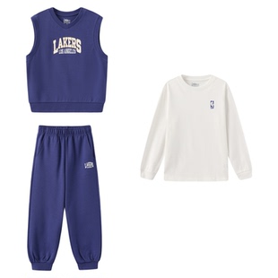 nbakids童装25年秋冬新款男女童三件套套装球队色系K253ST010P