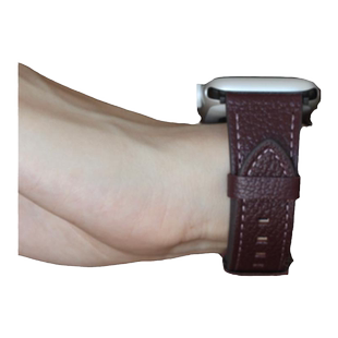 HIIIMEEX适用iwatch8/S8星光色小羊皮表带applewatch7/6/5/4/SE表带苹果手表带s7代个性真皮小众女生真皮腕带