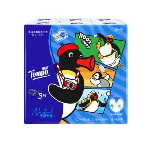 Tempo得宝xPingu联名对半撕印花4层手帕纸便携7张12包U先