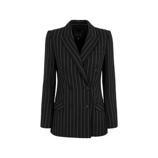 MARYLING玛俪琳初秋新品条纹戗驳领双排扣西装外套A1EFW10010