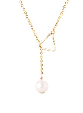 14k包金注金y形珍珠女ins可调节