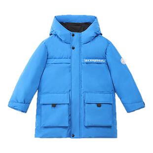 丽婴房儿童三防工装羽绒服男童女童外套冬季中长款加厚保暖外套