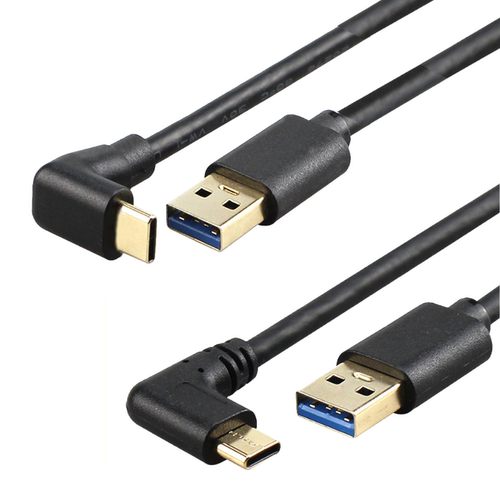 USB3.0转type-c高速数据线data Cable直侧弯90度便携超级快充电线