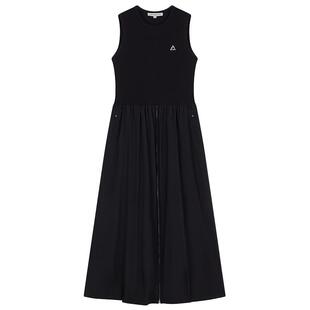 TeenieWeenie小熊女装连衣裙2025秋季新款户外运动时尚拼接伞状裙