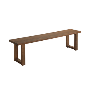 实木长条凳胡桃木莫比恩板凳原木黑胡桃色矮凳家用餐厅椅床尾凳子