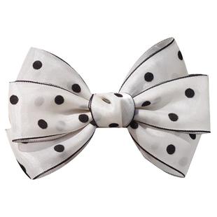 福2呆流光纱大蝴蝶结优雅顶夹新款发饰后脑勺发夹大鸭嘴原创头饰