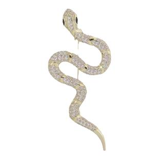 蛇形胸针高档女轻奢锆石小众设计感镀k金毛衣西装男胸花别针饰品
