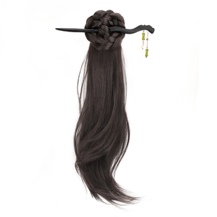 新中式假发辫马尾女轻国风马尾假发抓夹古风汉服旗袍编发侧马尾辫