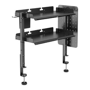 桌面洞洞板置物架多层办公神器书桌工位小型收纳架电脑桌上整理架