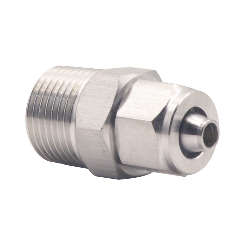 不锈钢快拧接头PC气动快速气管螺纹直通6/10/12/8-1/2/3/4分6分