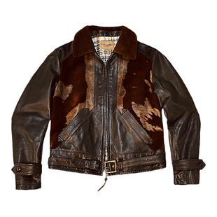 巧夺天工—茶芯马皮拼接羊羔毛的棕熊夹克,仅此一批献给懂她的人