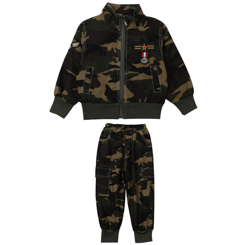 国庆儿童表演服秋季小学生训练服迷彩套装中小童幼儿园军训演出服