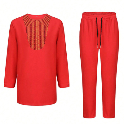 非洲迪拜男套装两件套