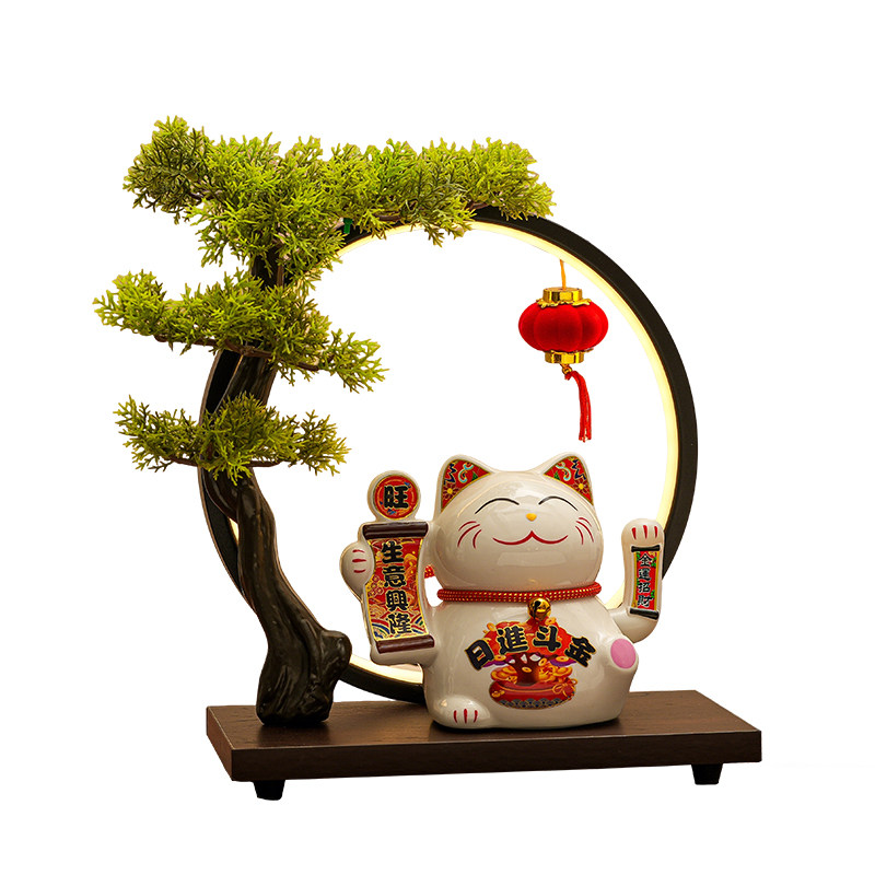 陶瓷招财猫电动摇手摆件开业礼品