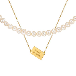 LARAINE YIN法式复古淡水珍珠项链礼物叠加可拆卸项链锁骨项链ins