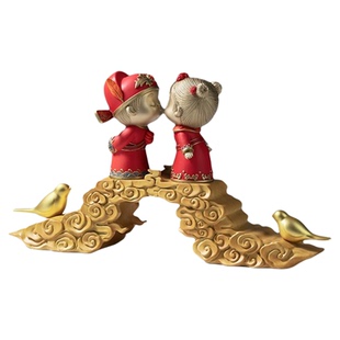 铜师傅《喜结连理》客厅桌面铜摆件 家居装饰工艺品 新婚结婚礼物