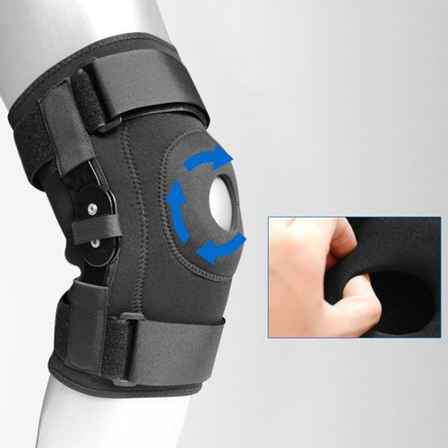 铰链护膝防滑硅胶髌骨带健身户外登山运动篮球护膝护具弹簧调节可