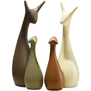 小摆件家居装饰创意客厅电视玻璃酒柜办公室玄关高档轻奢鹿工艺品