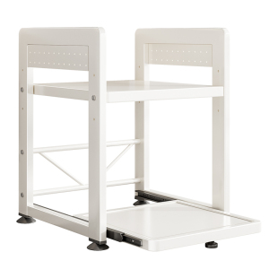 微波炉置物架抽拉式厨房电饭煲架子台面多层多功能电器烤箱收纳架