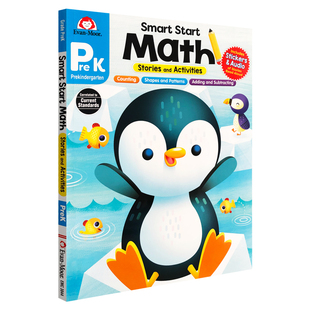 Evan-Moor Smart Start Math 聪慧启蒙系列数学套装 美国加州教辅evanmoor幼儿园到一年级教材英文原版进口少儿英语学习彩页含音频