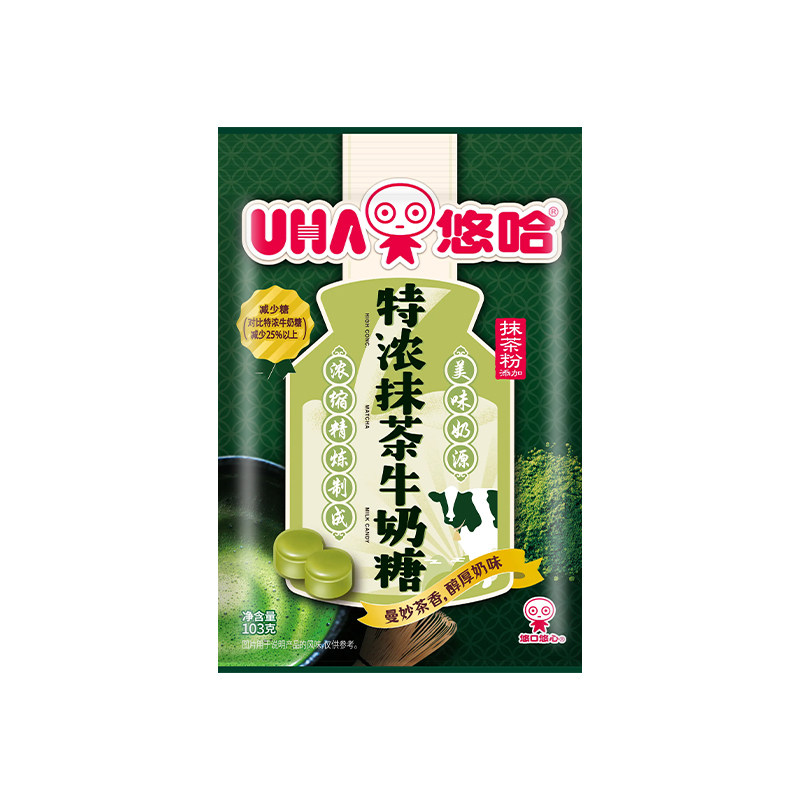 【U先】UHA悠哈特浓牛奶糖抹茶味103*1袋