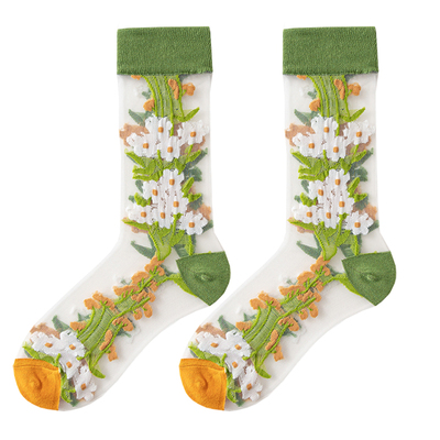 ins复古向日癸春夏透明玻璃丝